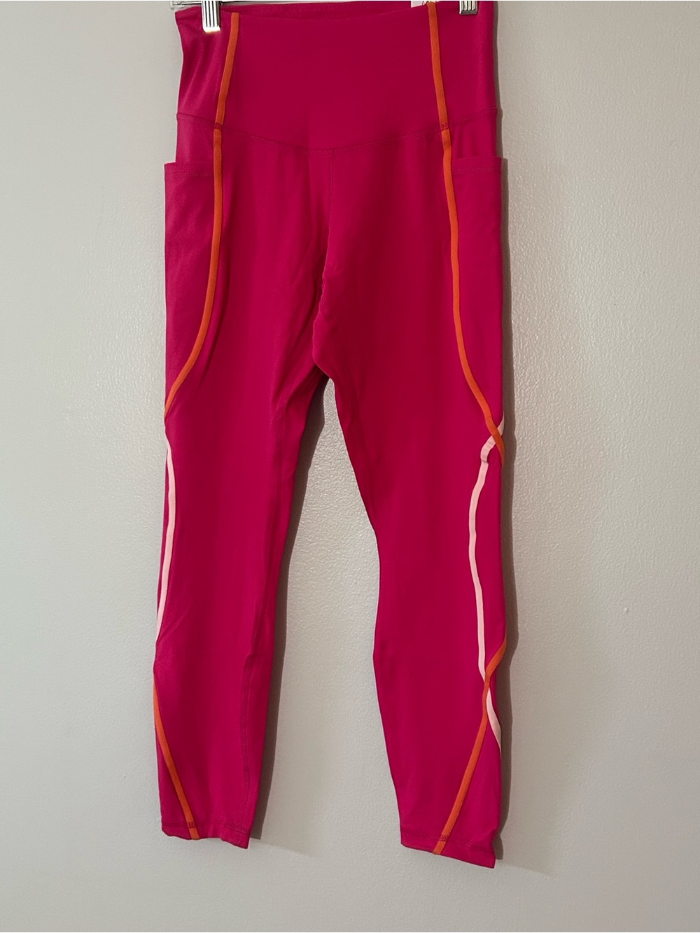 Members Mark Woman’s Magenta Performance Athletic Leggings with OrangeTrim.